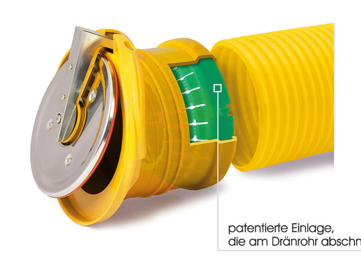 Rückstauklappe für Drainage Rohr